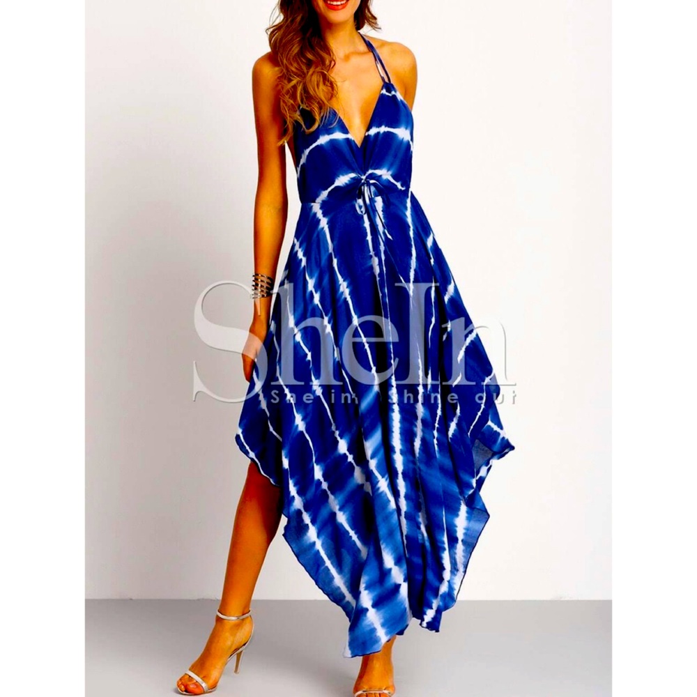 Tie dye halter dress